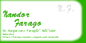 nandor farago business card