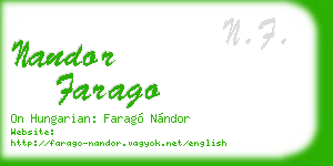 nandor farago business card